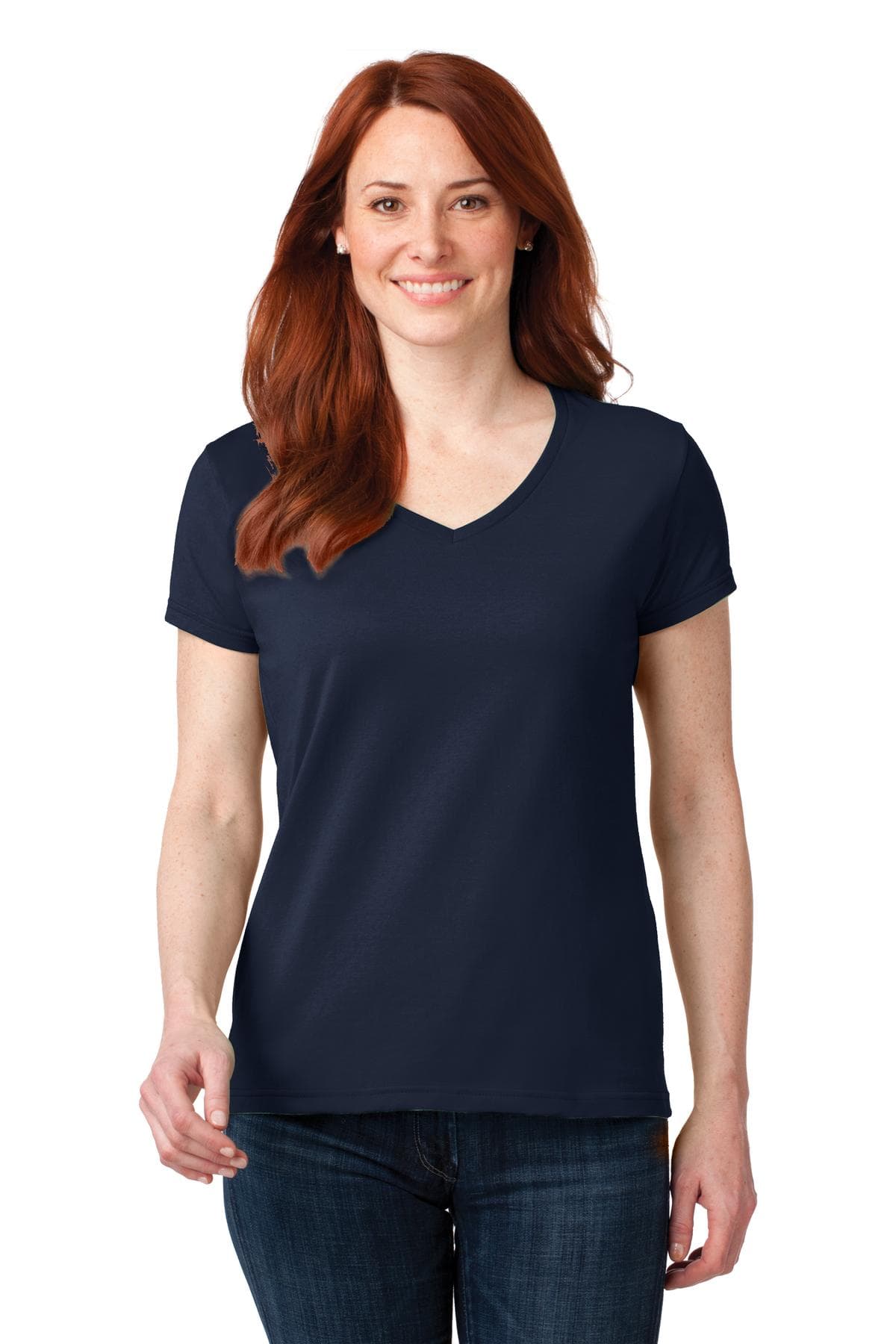 DISCONTINUEDAnvil Ladies 100% Combed Ring Spun Cotton V-Neck T-Shirt. 88VL
