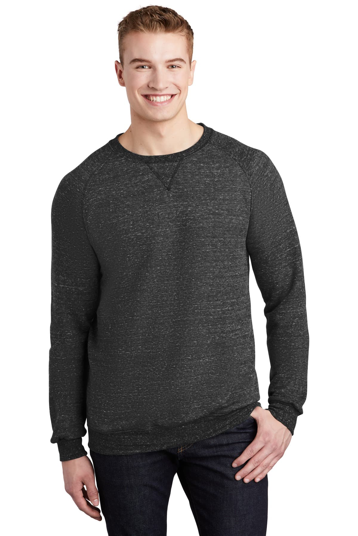 DISCONTINUED Jerzees  Snow Heather French Terry Raglan Crew 91M