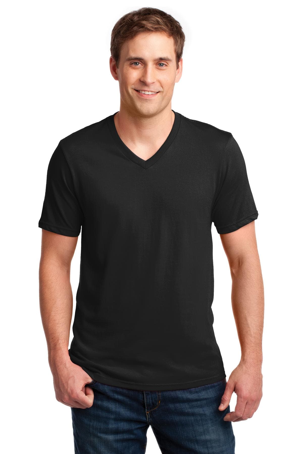 DISCONTINUED Anvil 100% Combed Ring Spun Cotton V-Neck T-Shirt. 982