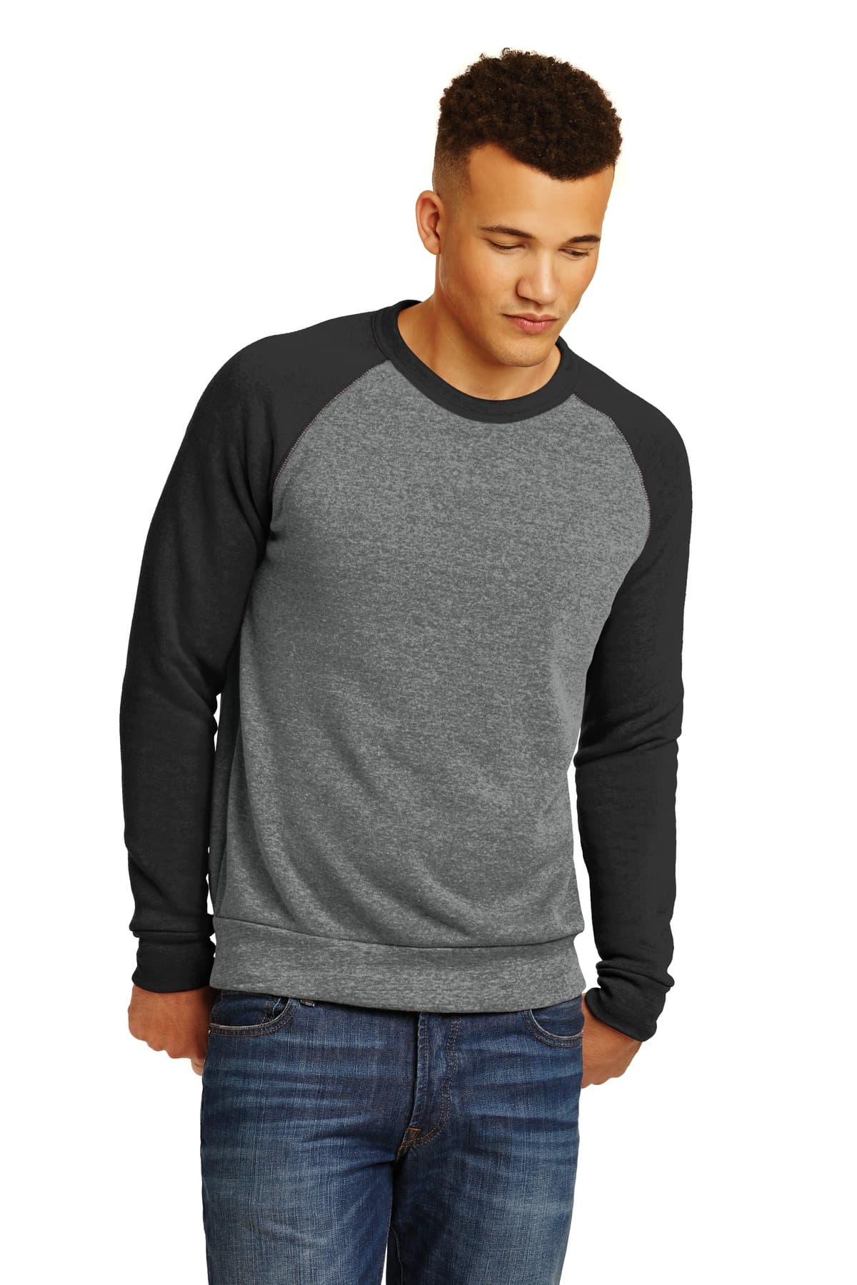 DISCONTINUED Alternative Champ Colorblock Eco-Fleece Sweatshirt. AA32022