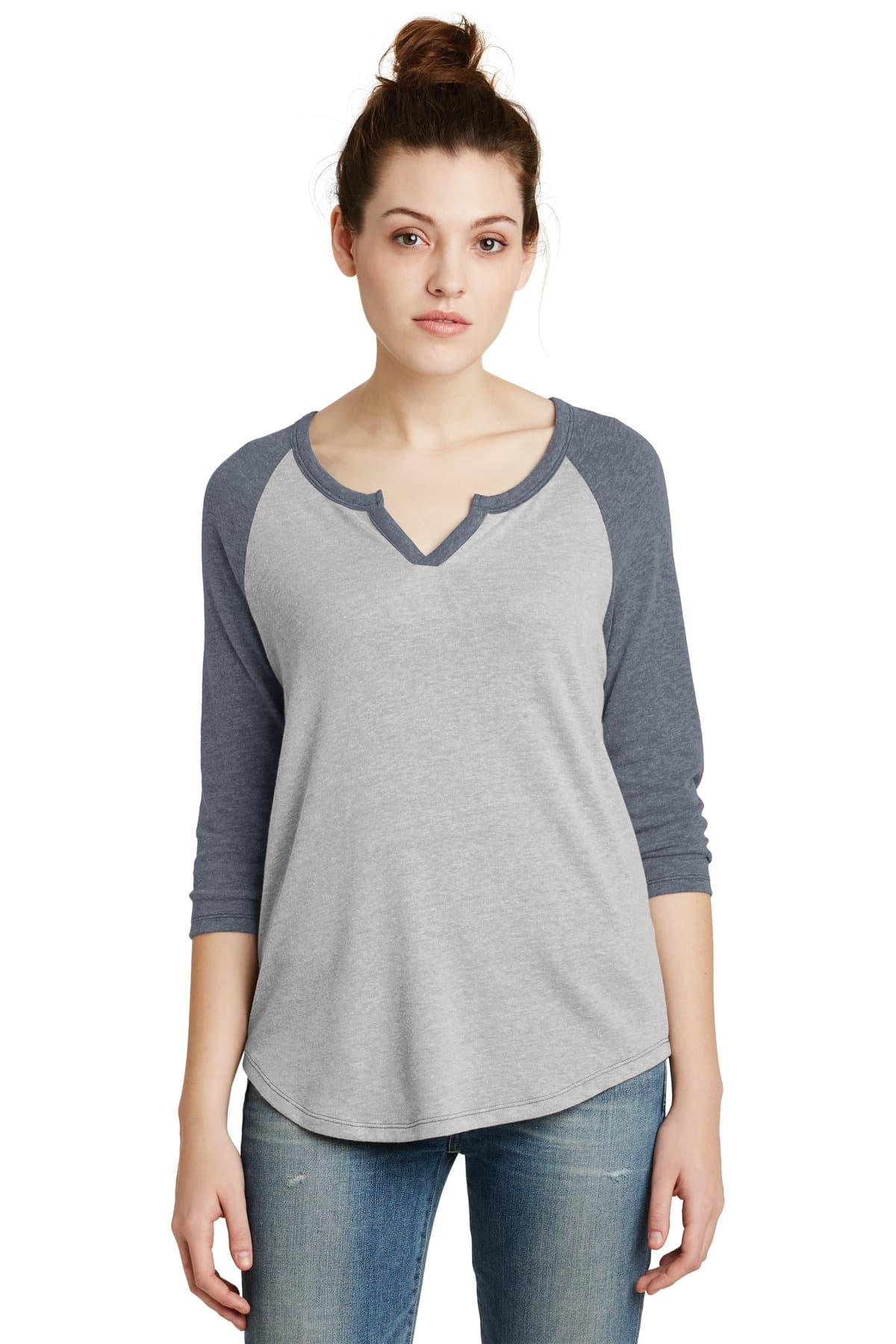 DISCONTINUED Alternative Women's Outfield 3/4-Sleeve Vintage 50/50 Tee. AA5060