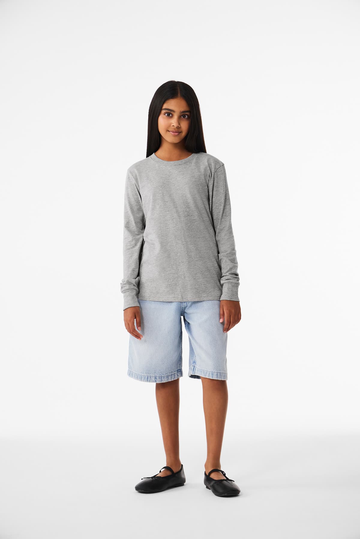 BELLA+CANVAS Youth Heather CVC Long Sleeve Tee BC3501YCVC