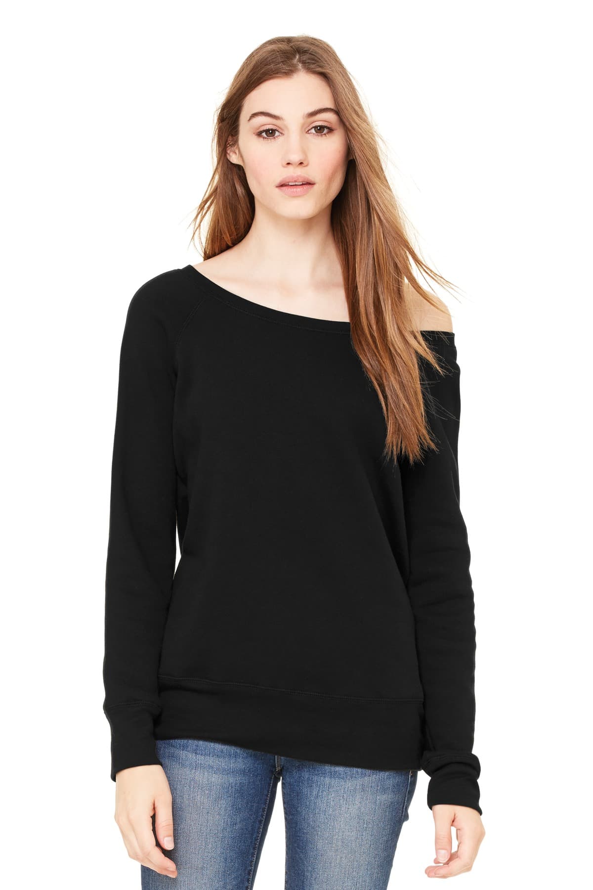 DISCONTINUED BELLA+CANVAS  Women's Sponge Fleece Wide-Neck Sweatshirt. BC7501