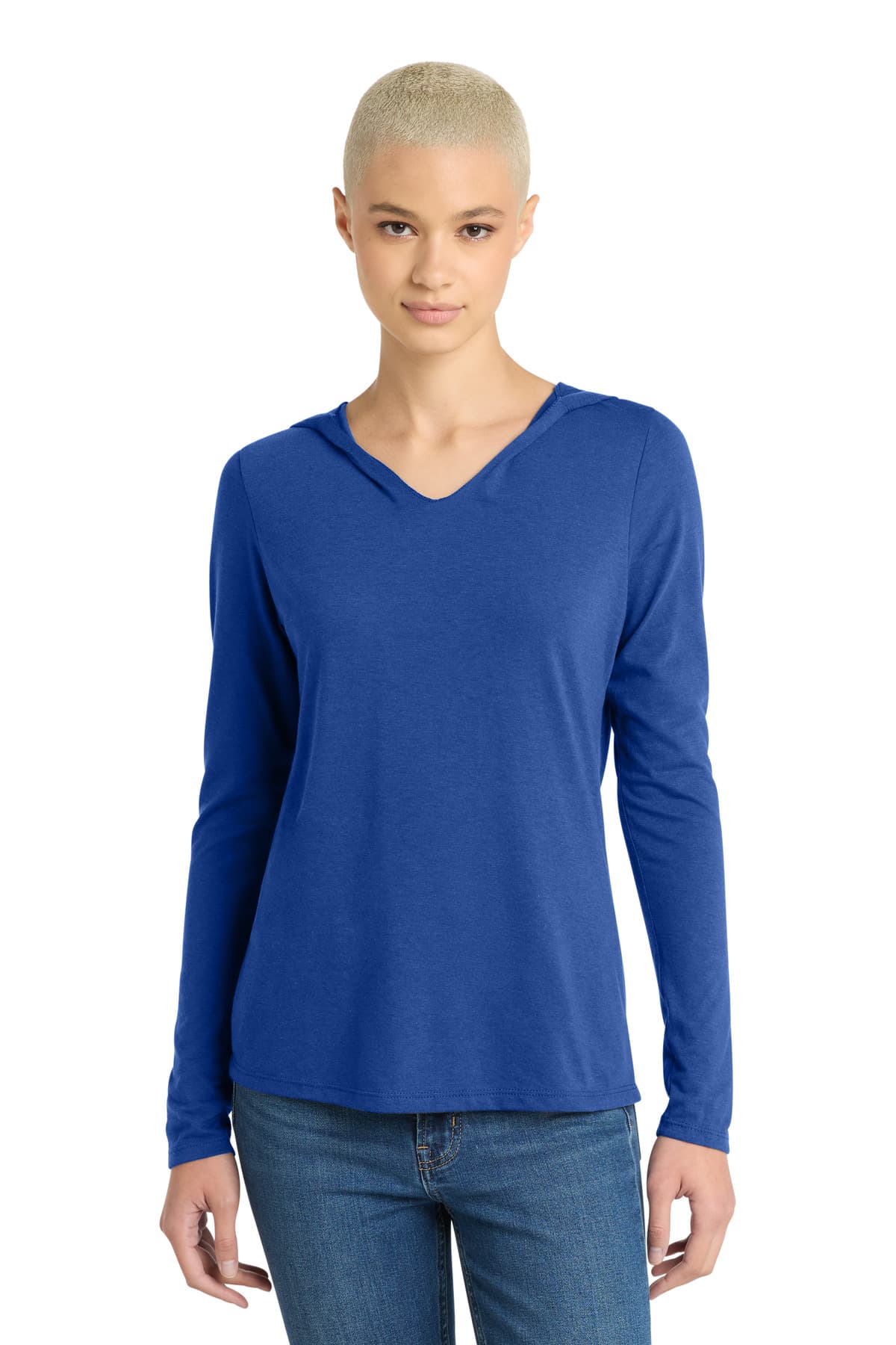 District Women's Perfect Tri Long Sleeve Hoodie. DM139L