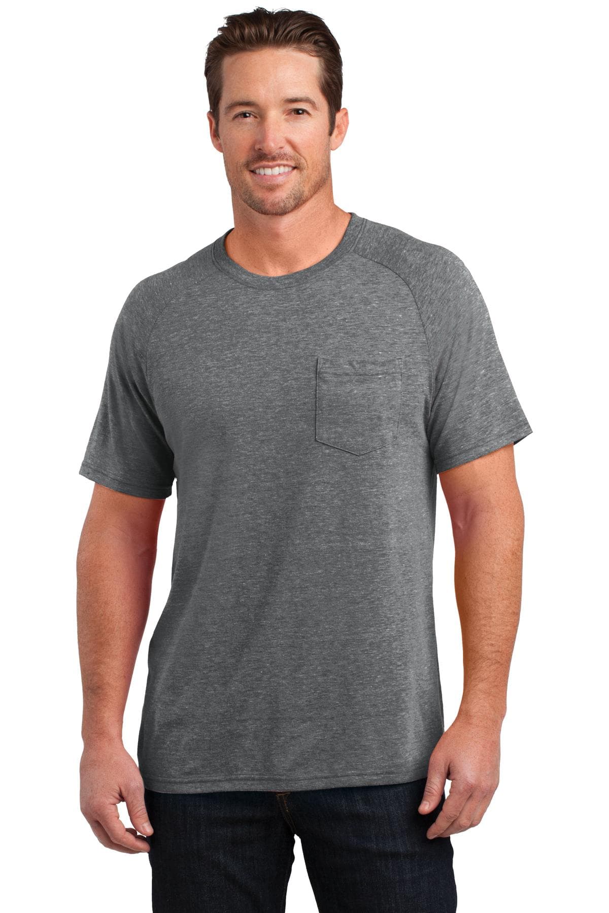 DISCONTINUED District Made Mens Tri-Blend Pocket Tee. DM340