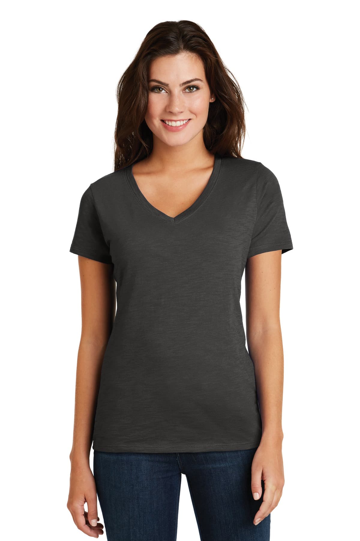 DISCONTINUED District  Women's Super Slub V-Neck Tee. DM3501