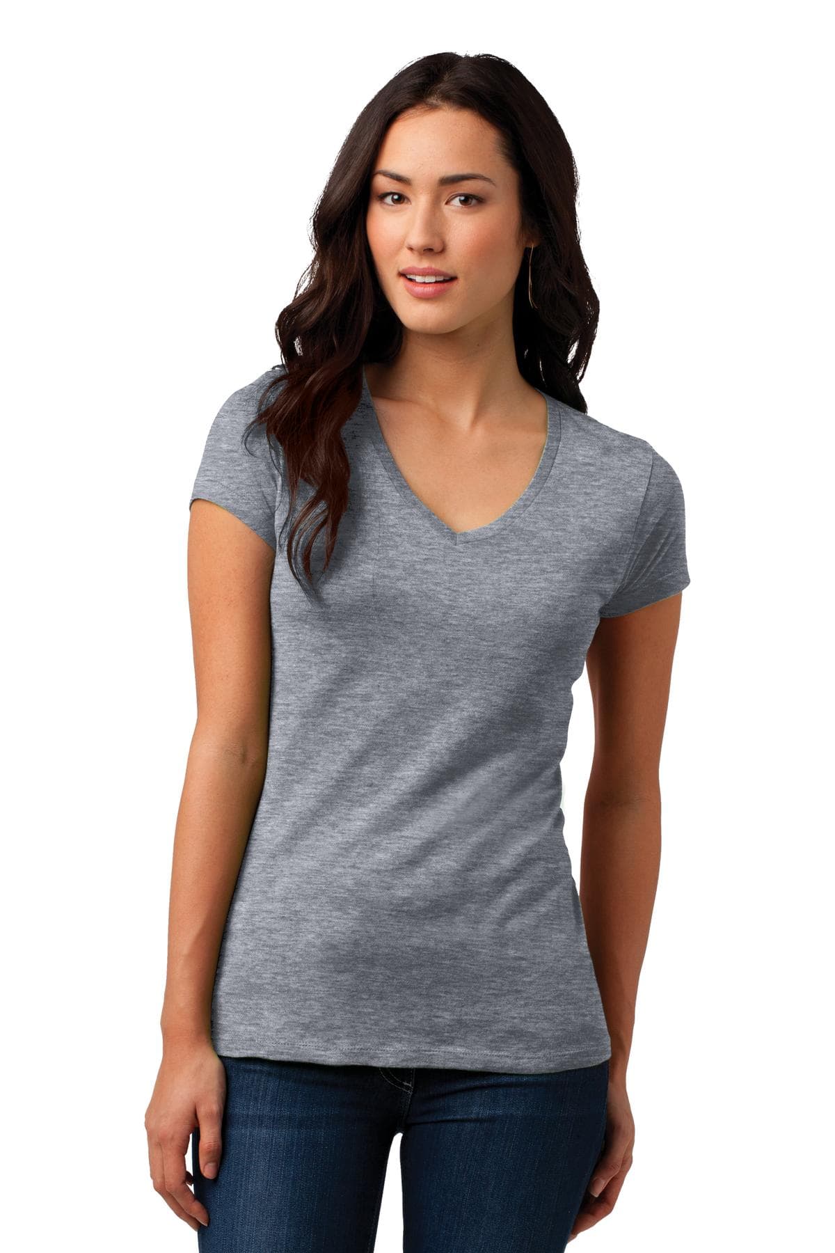 DISCONTINUED District Juniors Soft Wash V-Neck Tee. DT4501
