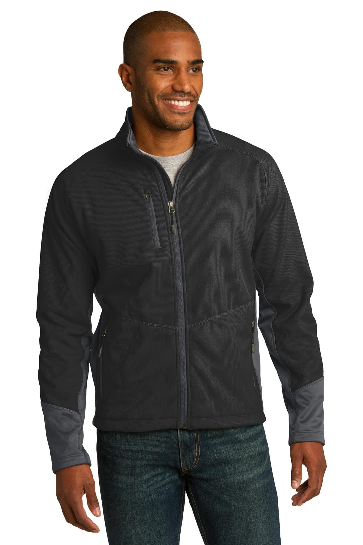 DISCONTINUED Port Authority Vertical Soft Shell Jacket. J319