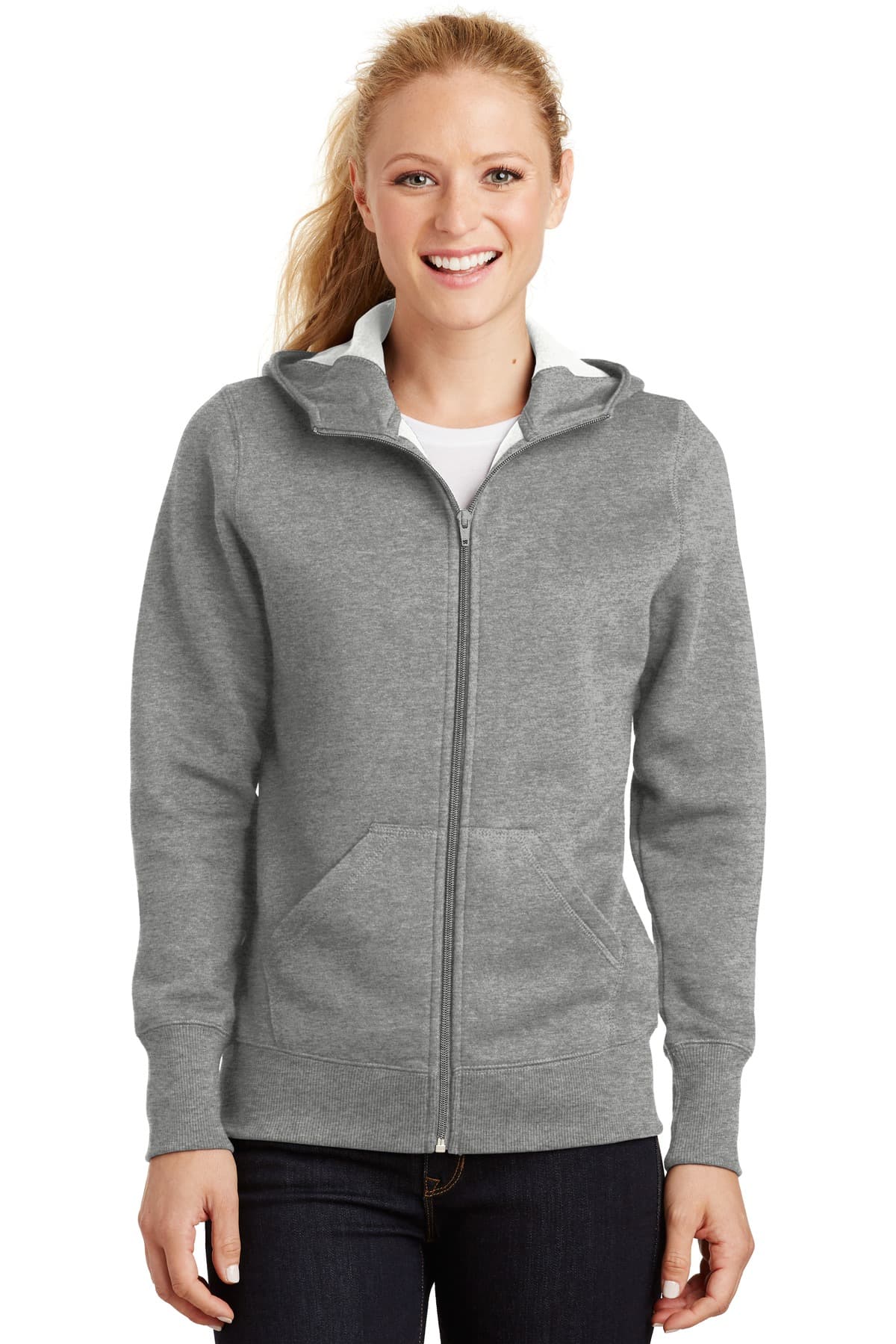 DISCONTINUED Sport-Tek Ladies Full-Zip Hooded Fleece Jacket. L265