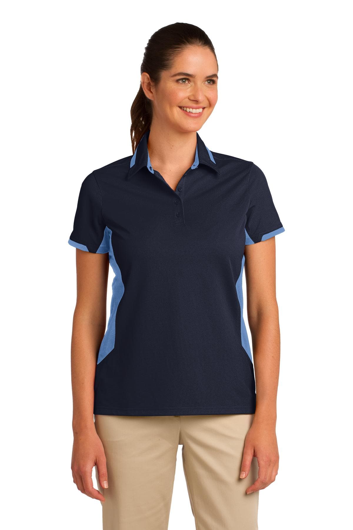 DISCONTINUED Port Authority Ladies Dry Zone Colorblock Ottoman Polo. L524