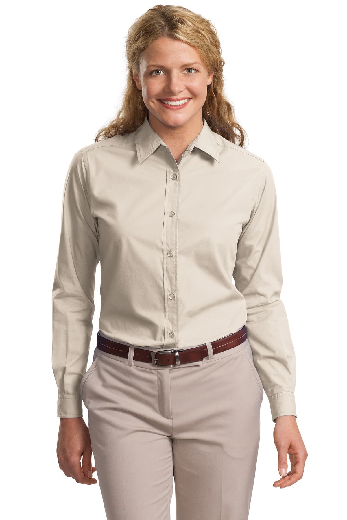 DISCONTINUED Port Authority Ladies Long Sleeve Easy Care  Soil Resistant Shirt.  L607