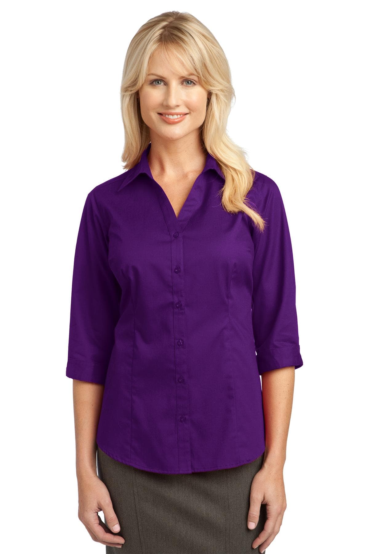 DISCONTINUED Port Authority Ladies 3/4-Sleeve Blouse. L6290