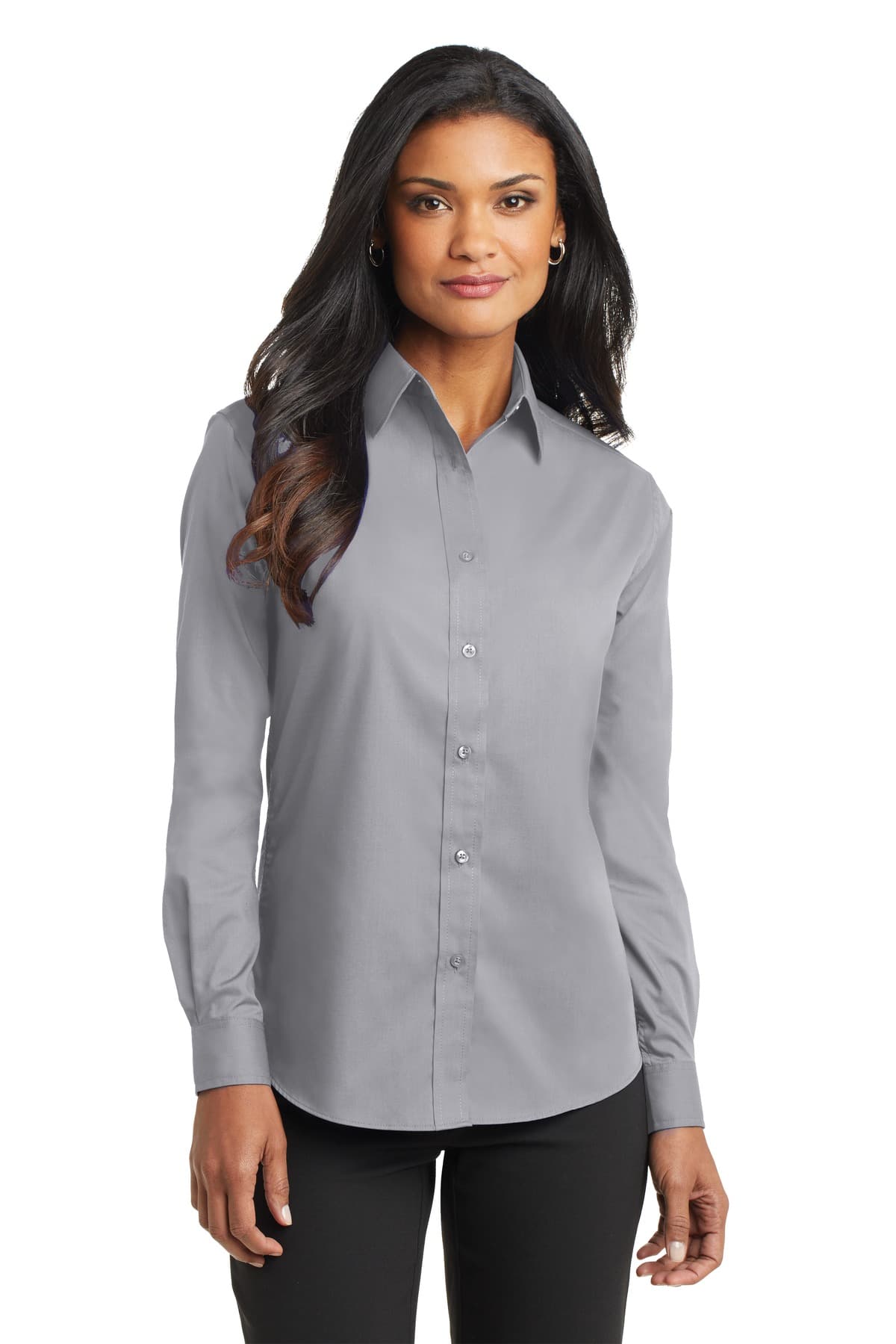 DISCONTINUED Port Authority Ladies Long Sleeve Value Poplin Shirt. L632