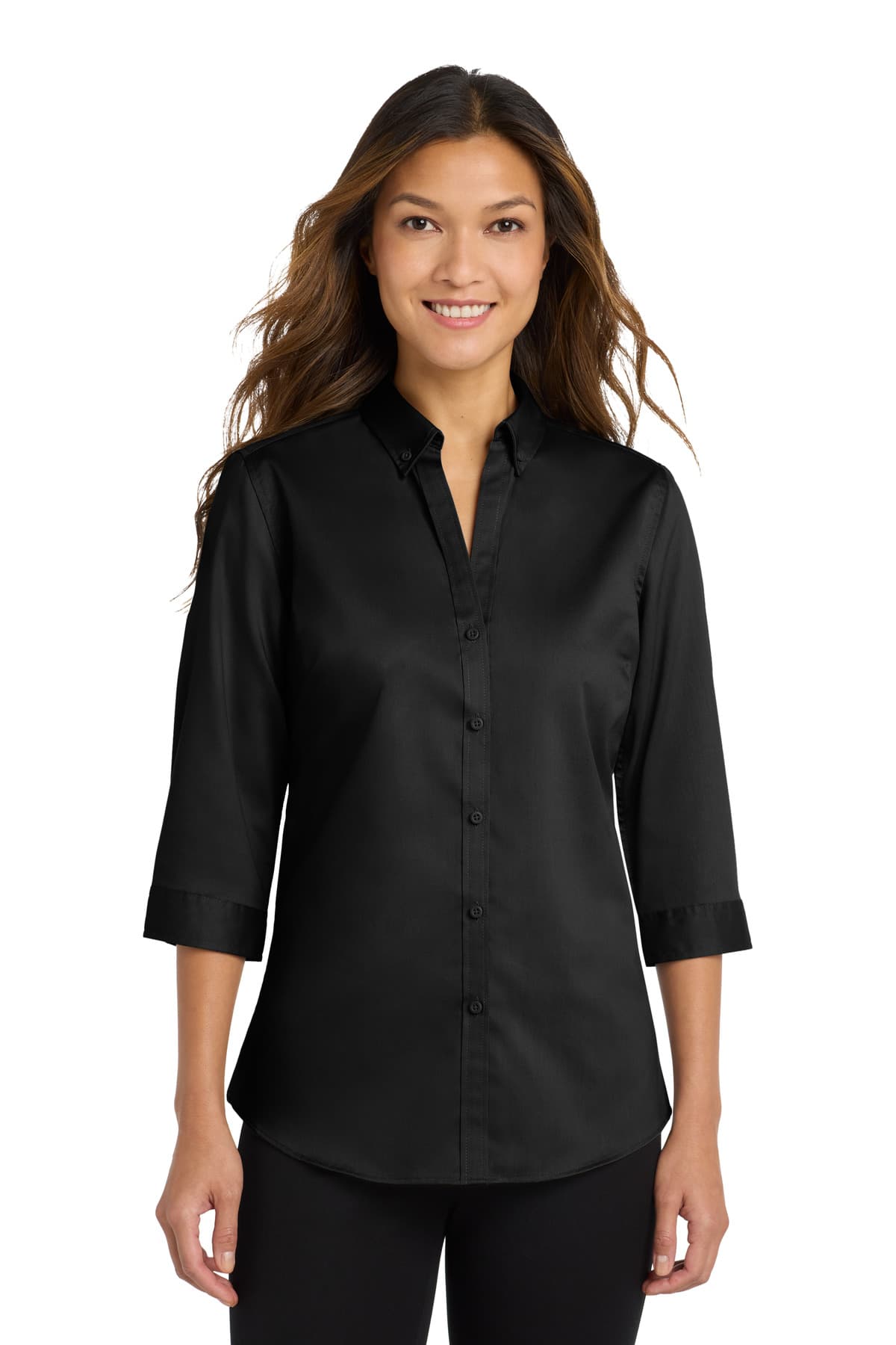 Port Authority Women's 3/4-Sleeve SuperPro Twill Shirt. L665