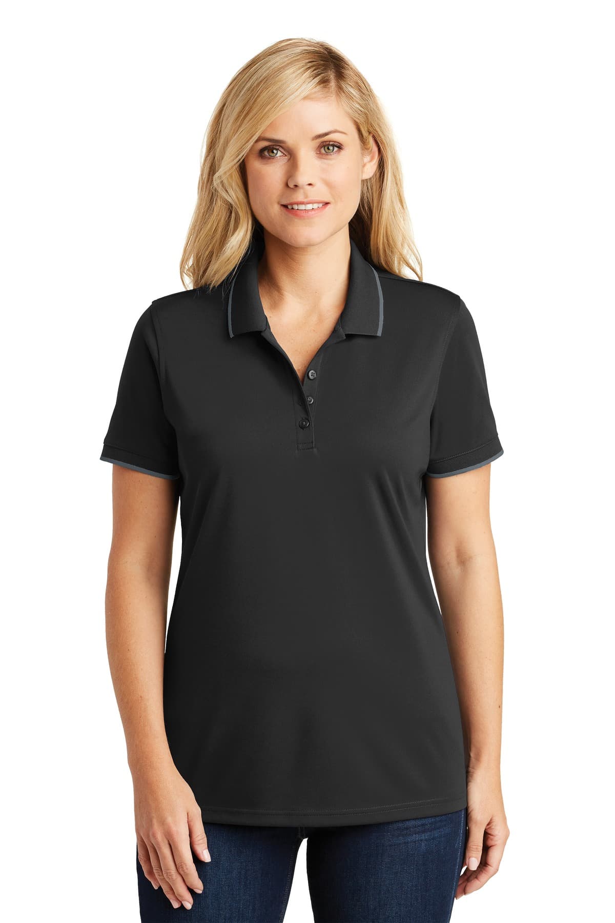 DISCONTINUED Port Authority Women's Dry Zone UV Micro-Mesh Tipped Polo. LK111