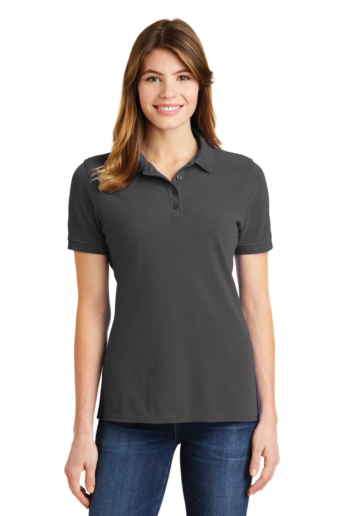 DISCONTINUED Port & Company Ladies Combed Ring Spun Pique Polo. LKP1500
