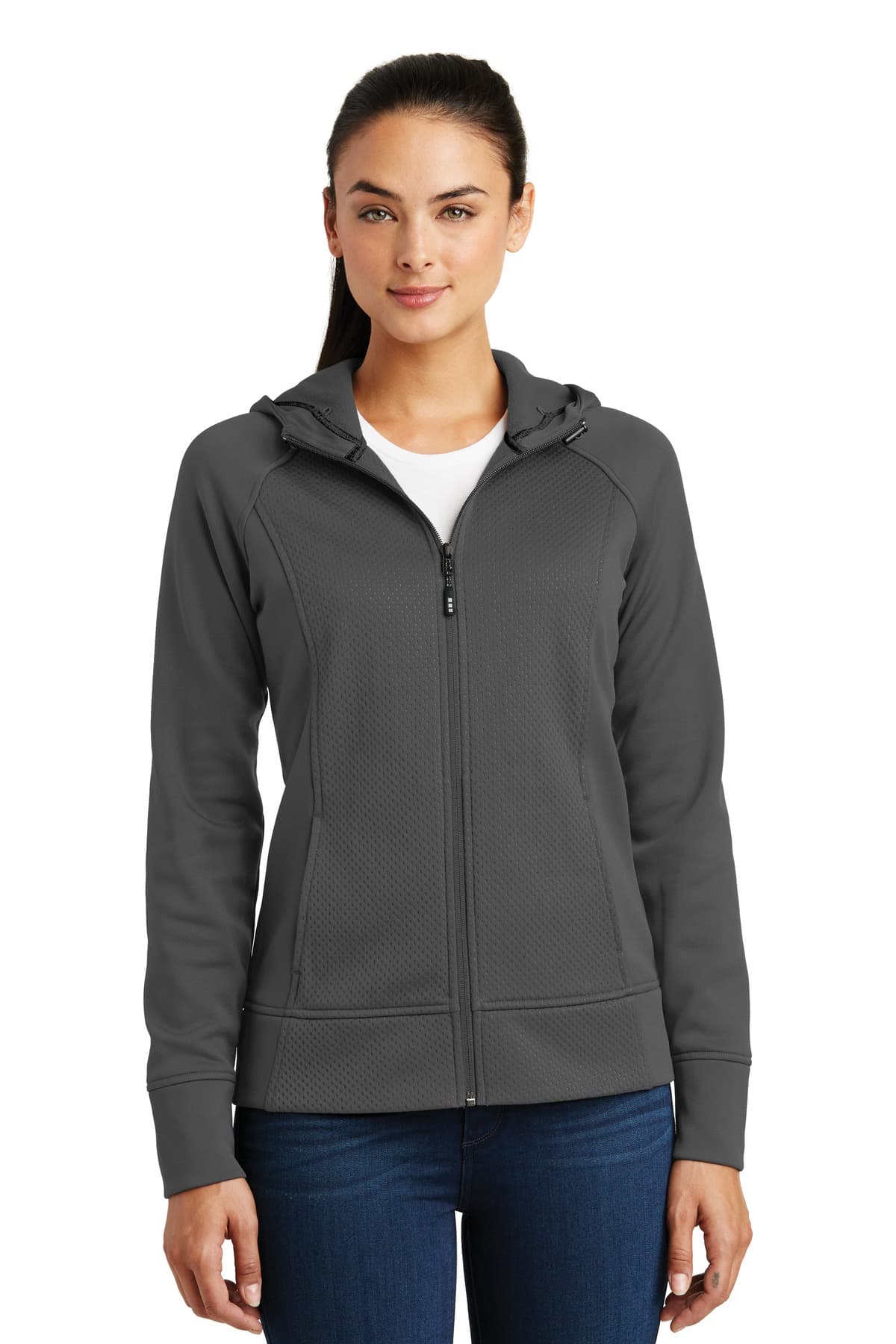 DISCONTINUED Sport-Tek Ladies Rival Tech Fleece Full-Zip Hooded Jacket. LST295