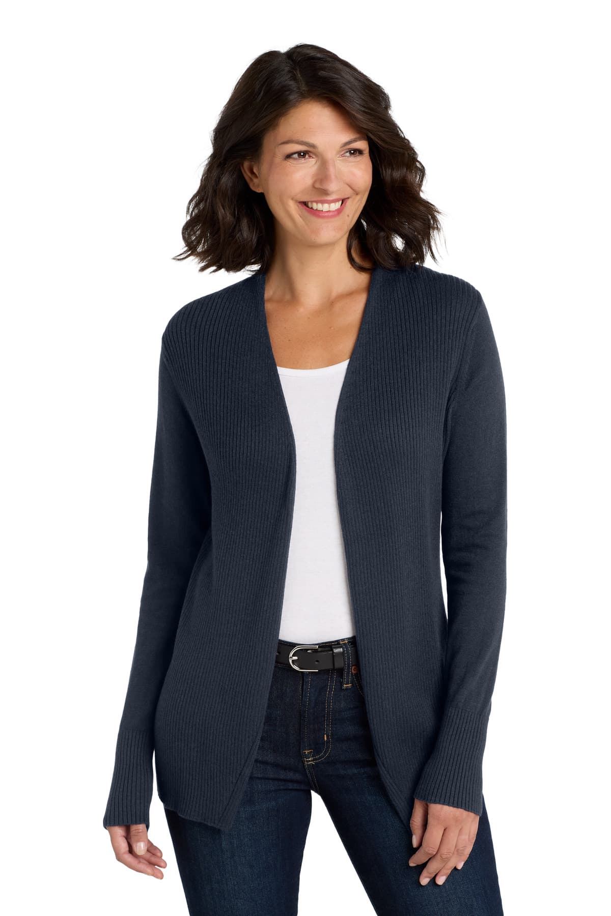 DISCONTINUED Port Authority Women's Open Front Cardigan Sweater. LSW289