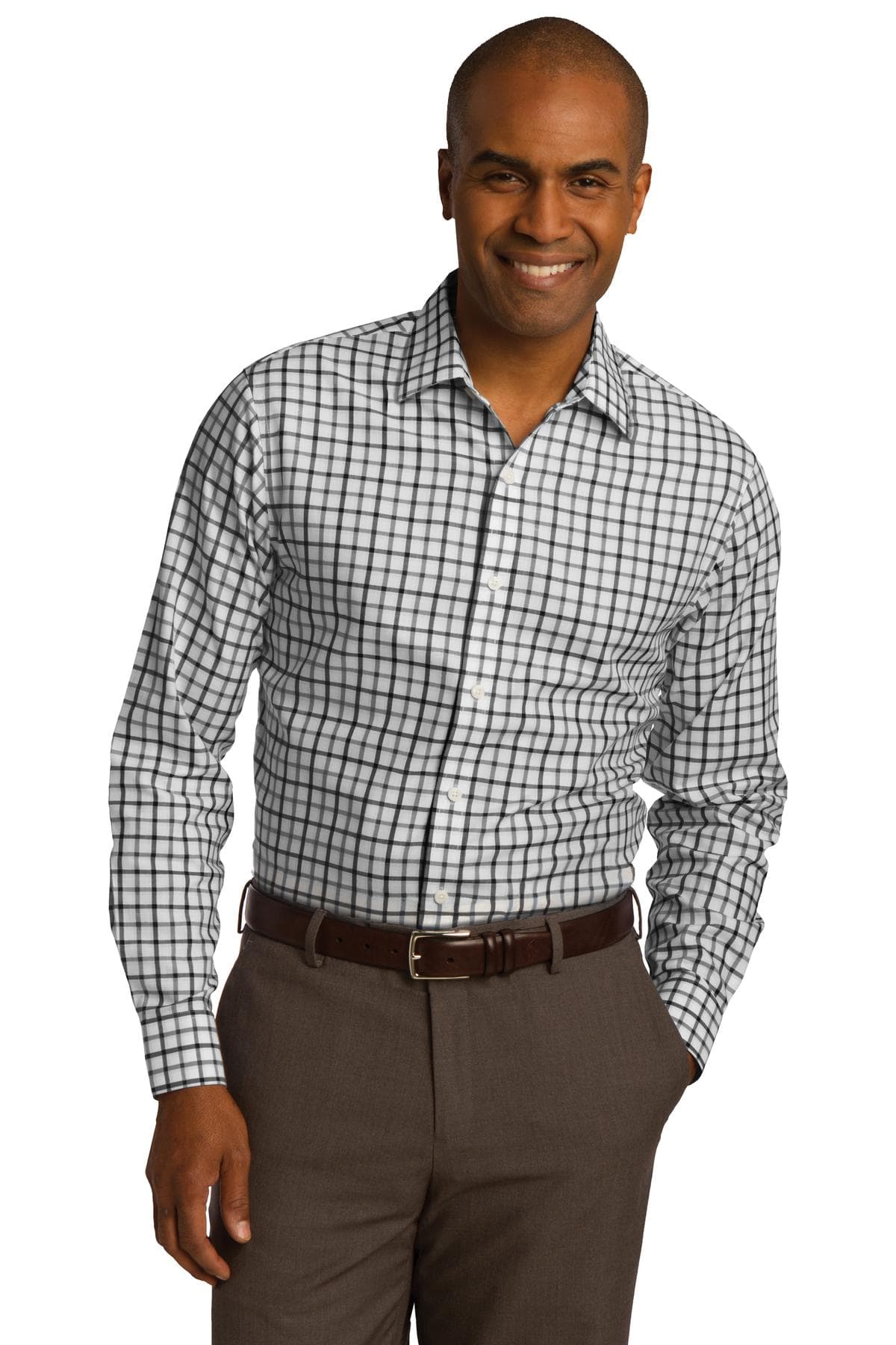 DISCONTINUED Red House Tricolor Check Slim Fit Non-Iron Shirt. RH74