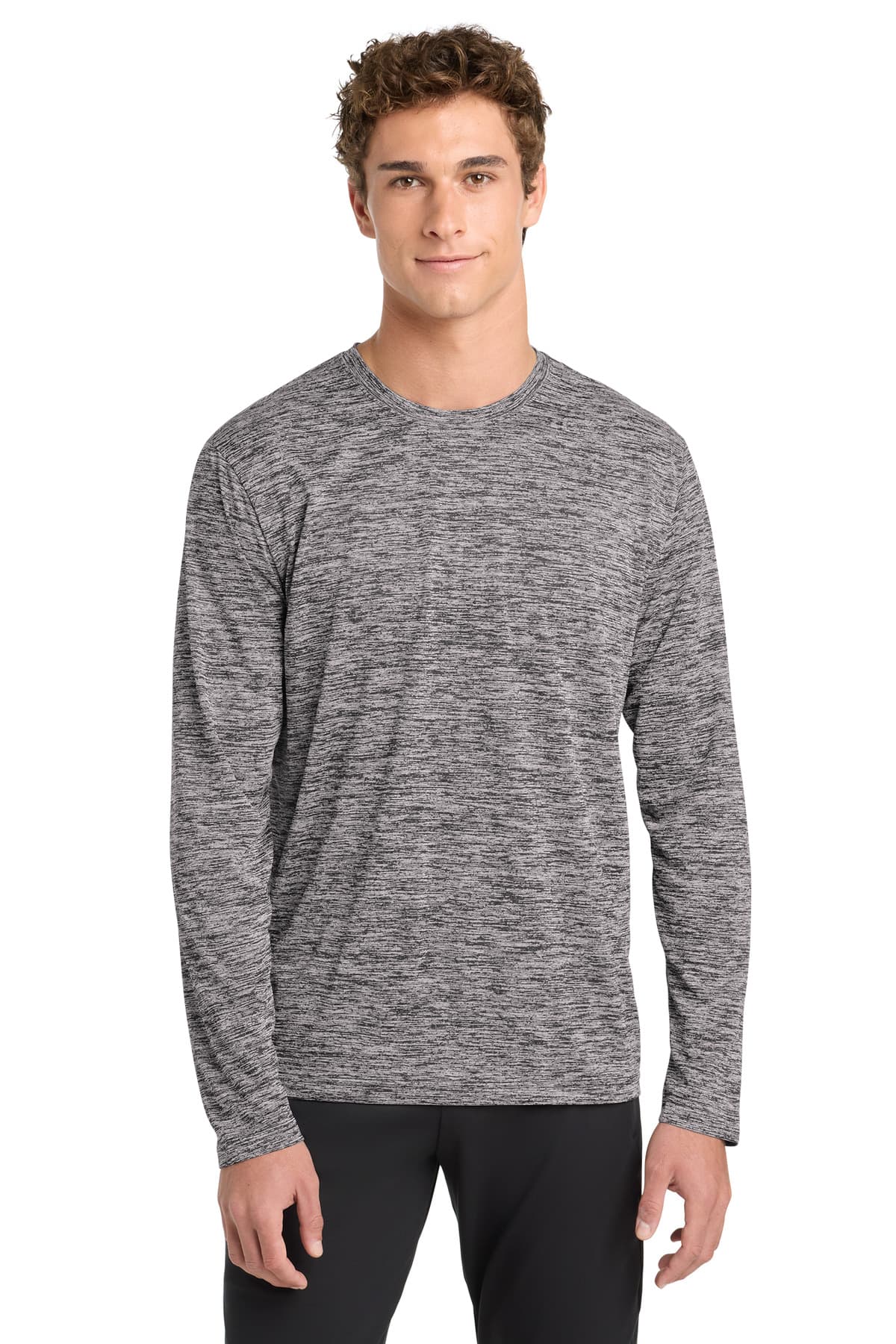 DISCONTINUED Sport-Tek  PosiCharge  Long Sleeve Electric Heather Tee. ST390LS
