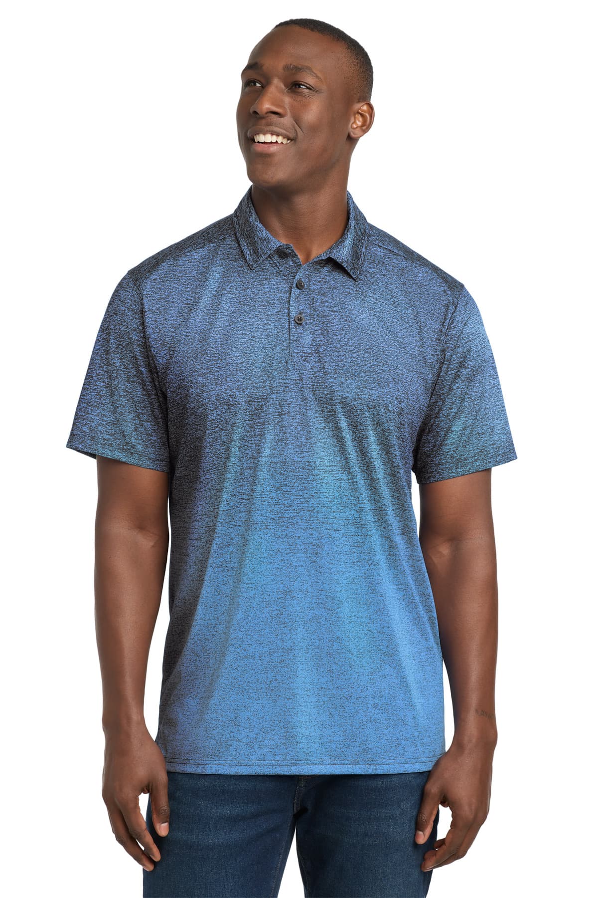 Sport-Tek  Ombre Heather Polo. ST671