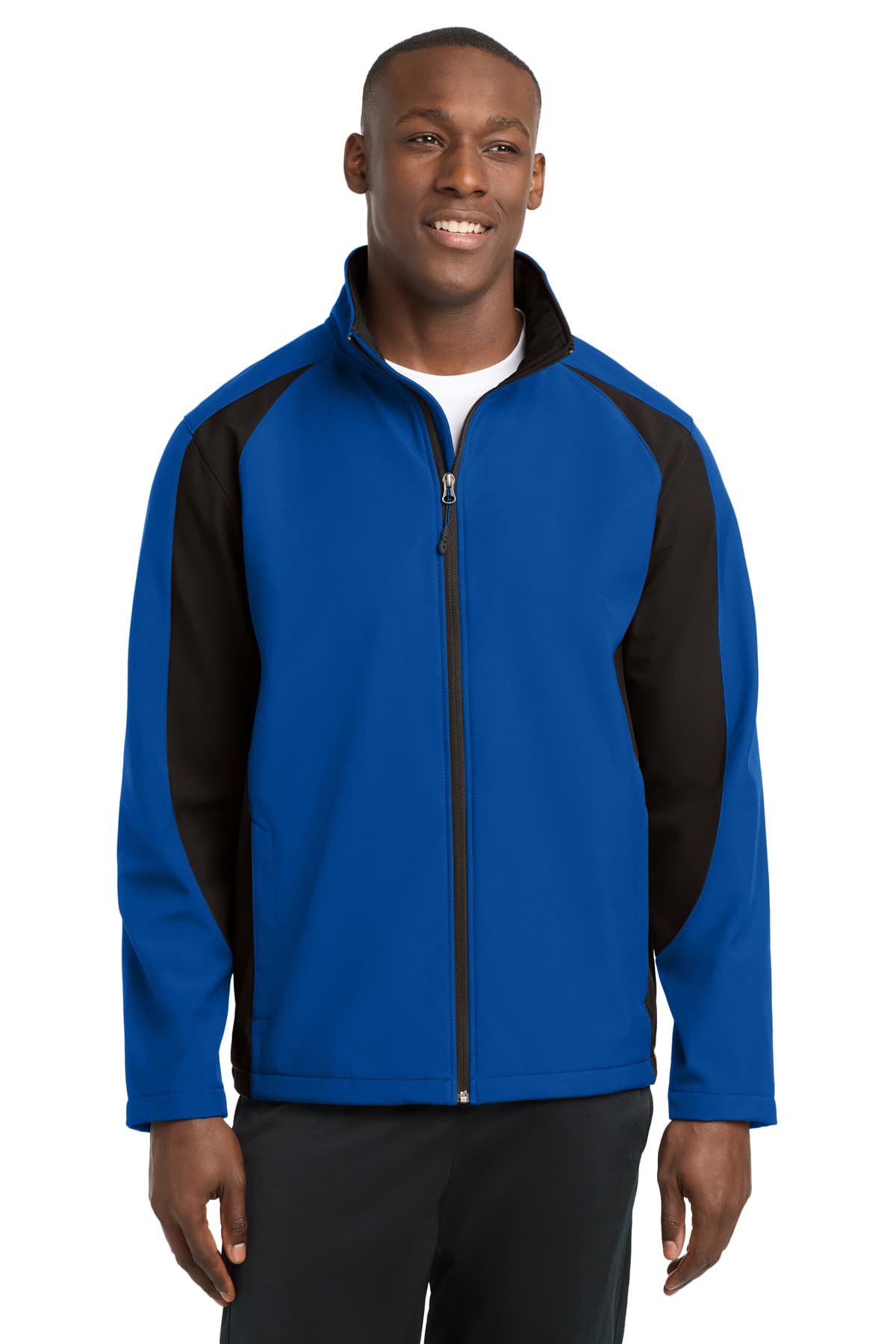 DISCONTINUED Sport-Tek Colorblock Soft Shell Jacket. ST970