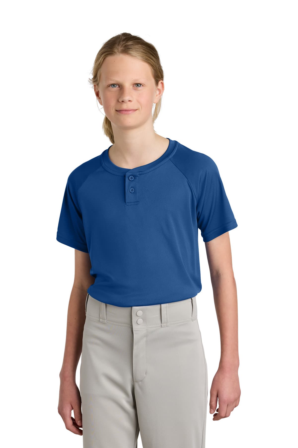 Sport-Tek Youth PosiCharge Competitor 2-Button Henley YST359