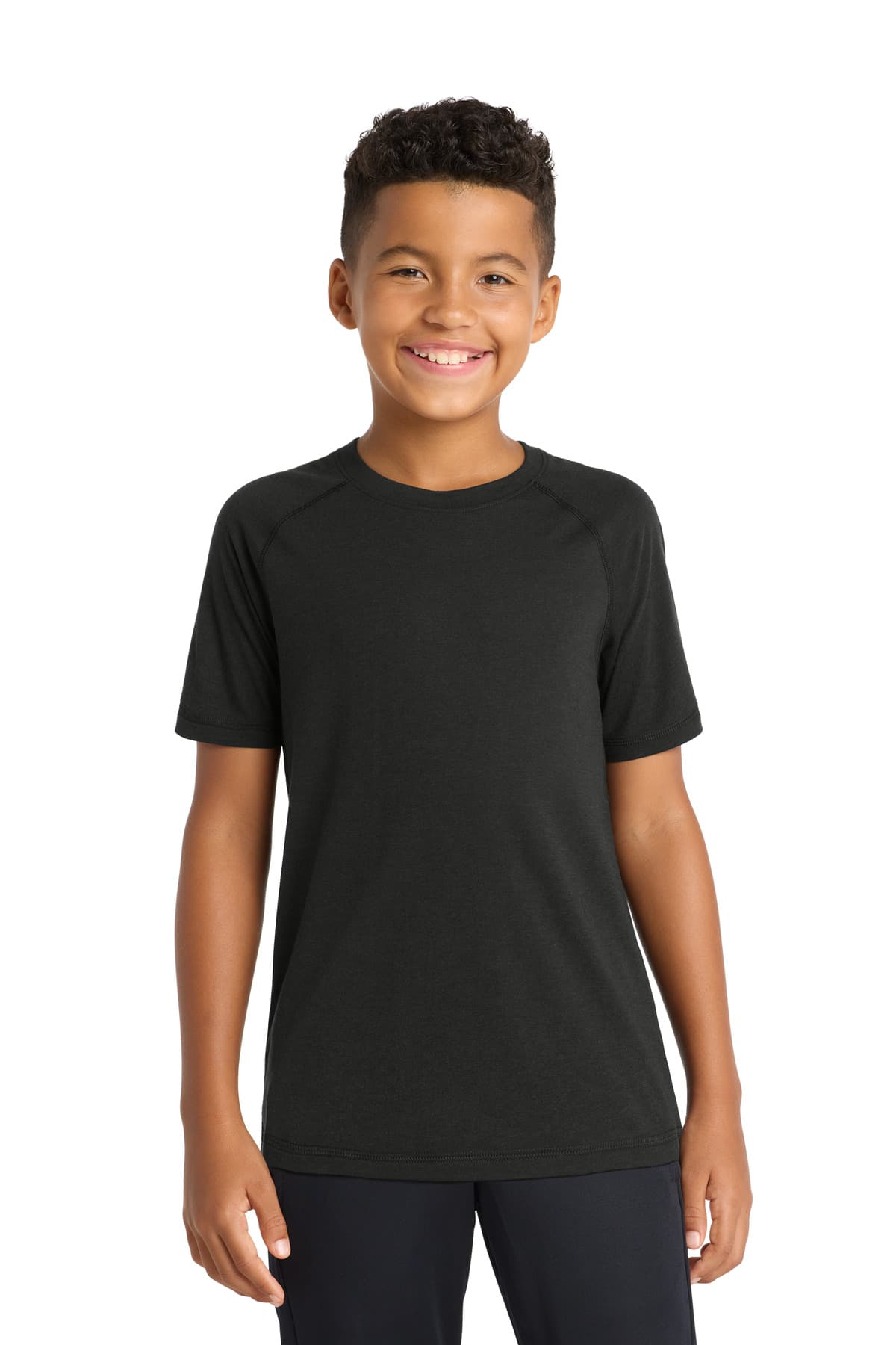 DISCONTINUED Sport-Tek  Youth PosiCharge  Tri-Blend Wicking Raglan Tee. YST400